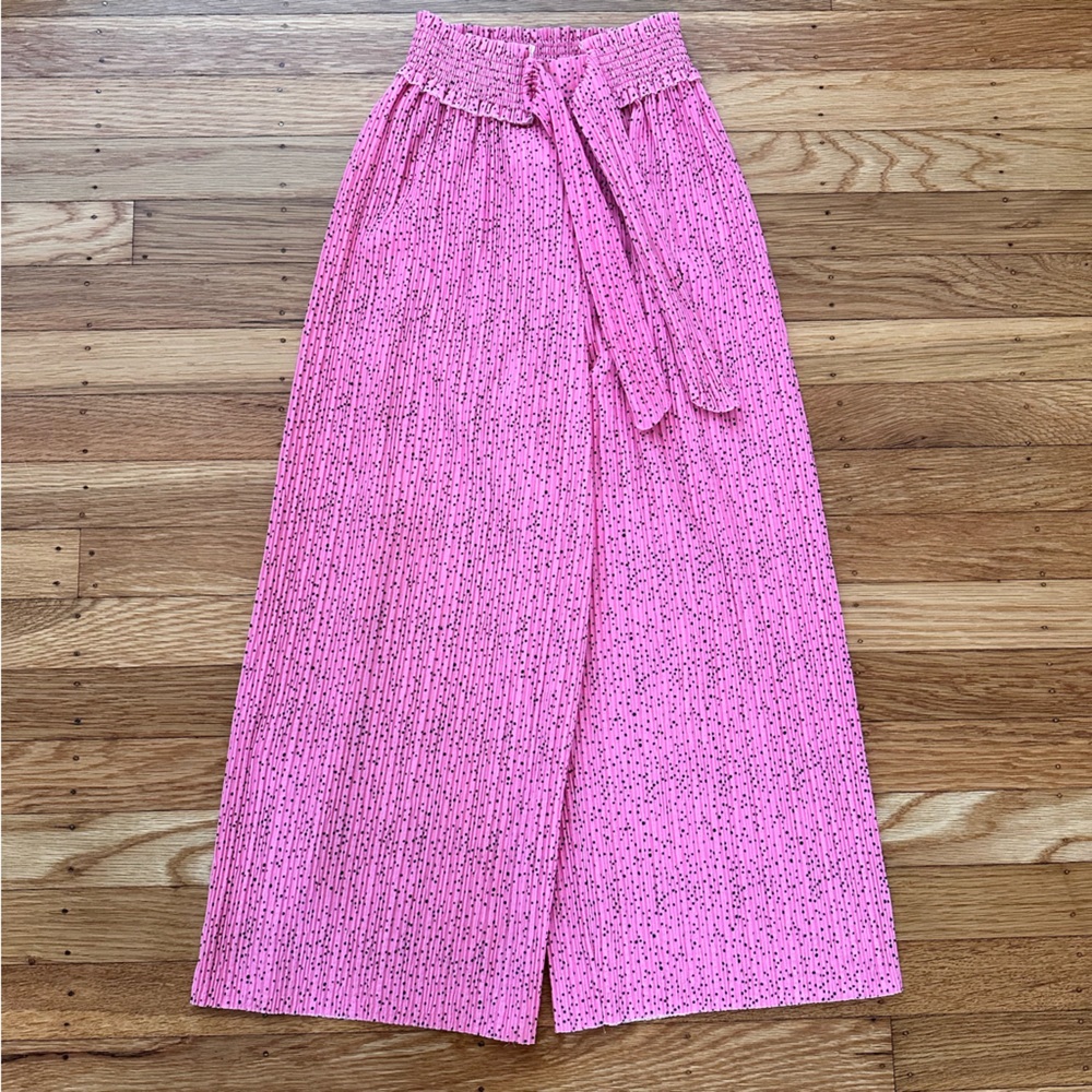 NWOT Zara Kids Pink w Black Dots Culottes Pants Size 9
